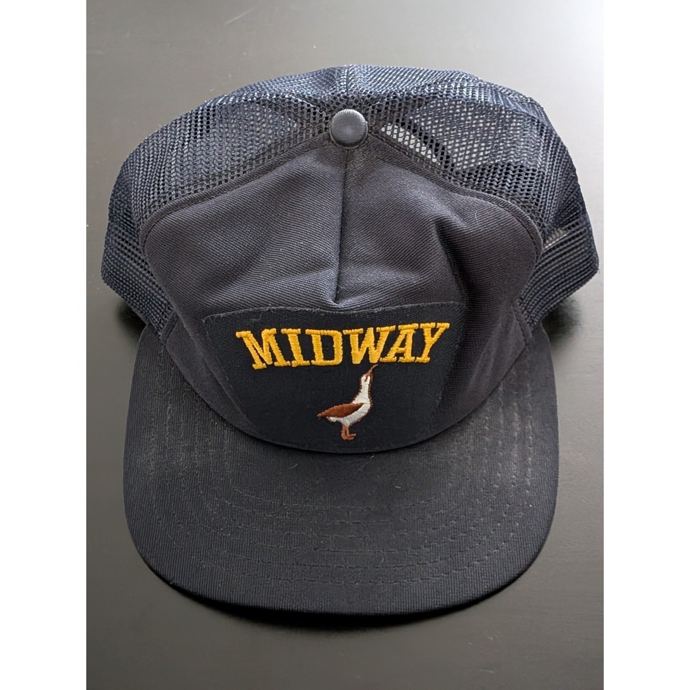 Vintage‎ USS Midway Snapback Mesh Trucker Hat OSFM Cap-10 USA Made